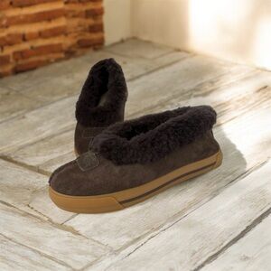 🩶 UGG Australia Shearling Lined Slippers – Brown Suede (Style 1871)